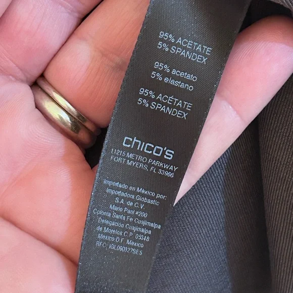 Chico’s Travelers dark gray open front drape cardigan, Chico’s size 2 - Picture 5 of 6